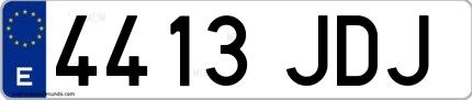 Ejemplo de matrícula española 4413 JDJ