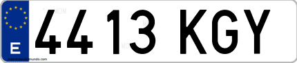 Ejemplo de matrícula de coche ordinaria 4413 KGY