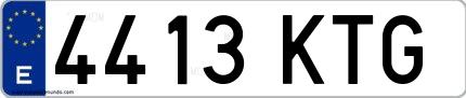 Ejemplo de matrícula española 4413 KTG