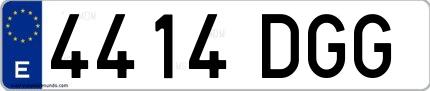 Ejemplo de matrícula española 4414 DGG