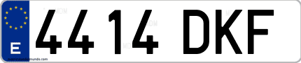 Ejemplo de matrícula de coche ordinaria 4414 DKF