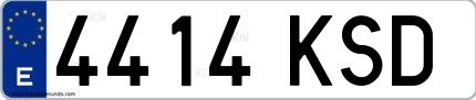 Ejemplo de matrícula española 4414 KSD