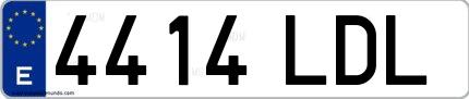 Ejemplo de matrícula española 4414 LDL