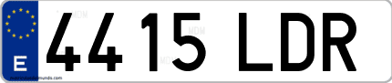 Ejemplo de matrícula de coche ordinaria 4415 LDR