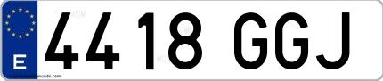 Ejemplo de matrícula española 4418 GGJ