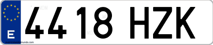 Ejemplo de matrícula de coche ordinaria 4418 HZK