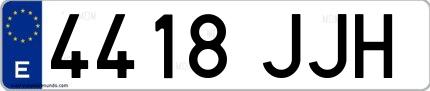 Ejemplo de matrícula española 4418 JJH