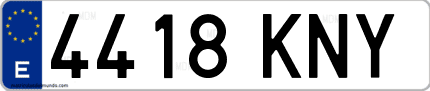 Ejemplo de matrícula de coche ordinaria 4418 KNY