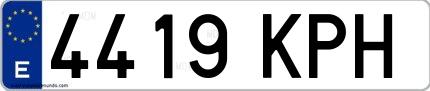Ejemplo de matrícula española 4419 KPH