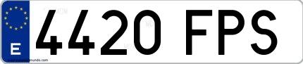 Ejemplo de matrícula española 4420 FPS