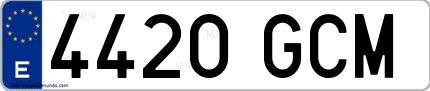 Ejemplo de matrícula española 4420 GCM