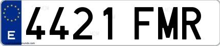 Ejemplo de matrícula española 4421 FMR