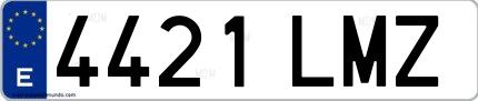 Ejemplo de matrícula española 4421 LMZ