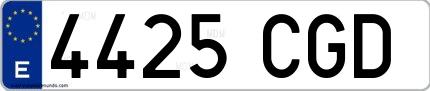 Ejemplo de matrícula española 4425 CGD