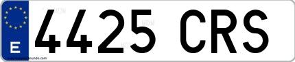 Ejemplo de matrícula española 4425 CRS