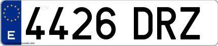 Ejemplo de matrícula española 4426 DRZ