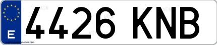 Ejemplo de matrícula española 4426 KNB