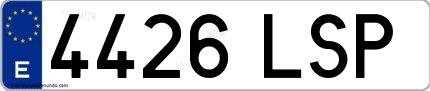 Ejemplo de matrícula española 4426 LSP