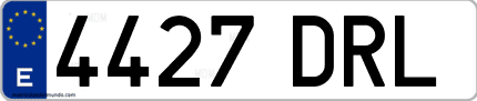 Ejemplo de matrícula de coche ordinaria 4427 DRL