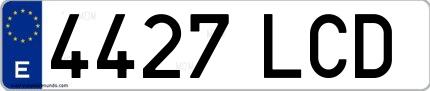 Ejemplo de matrícula española 4427 LCD