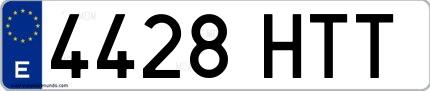 Ejemplo de matrícula española 4428 HTT