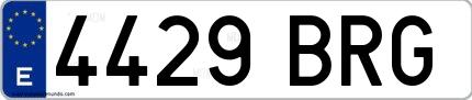 Ejemplo de matrícula española 4429 BRG