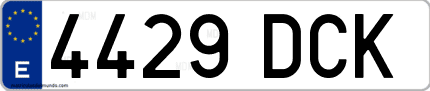 Ejemplo de matrícula de coche ordinaria 4429 DCK