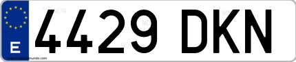 Ejemplo de matrícula de coche ordinaria 4429 DKN