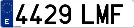 Ejemplo de matrícula española 4429 LMF