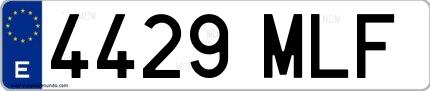 Ejemplo de matrícula española 4429 MLF
