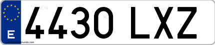 Ejemplo de matrícula de coche ordinaria 4430 LXZ