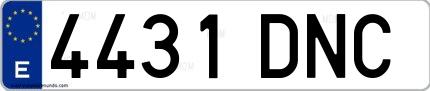 Ejemplo de matrícula española 4431 DNC
