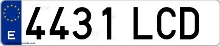 Ejemplo de matrícula española 4431 LCD