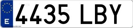 Ejemplo de matrícula española 4435 LBY