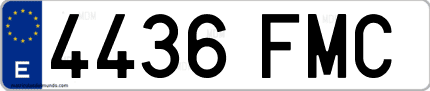 Ejemplo de matrícula de coche ordinaria 4436 FMC