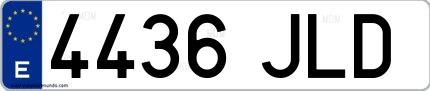 Ejemplo de matrícula de coche ordinaria 4436 JLD