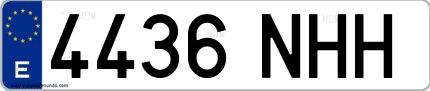 Ejemplo de matrícula española 4436 NHH