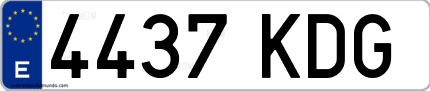 Ejemplo de matrícula de coche ordinaria 4437 KDG
