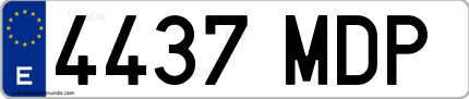 Ejemplo de matrícula de coche ordinaria 4437 MDP