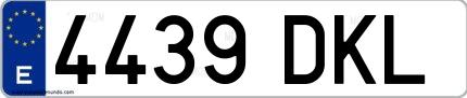 Ejemplo de matrícula española 4439 DKL