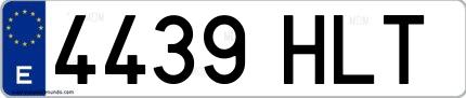 Ejemplo de matrícula española 4439 HLT