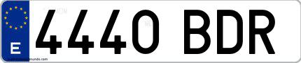 Ejemplo de matrícula española 4440 BDR