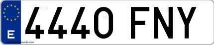 Ejemplo de matrícula española 4440 FNY