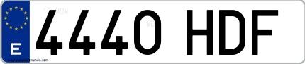 Ejemplo de matrícula española 4440 HDF
