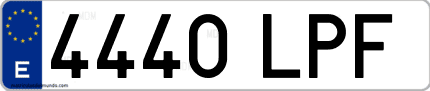 Ejemplo de matrícula de coche ordinaria 4440 LPF