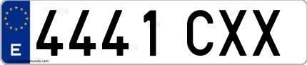 Ejemplo de matrícula española 4441 CXX