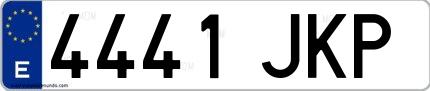 Ejemplo de matrícula española 4441 JKP