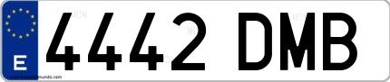Ejemplo de matrícula de coche ordinaria 4442 DMB
