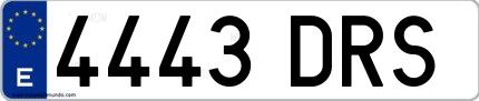 Ejemplo de matrícula española 4443 DRS