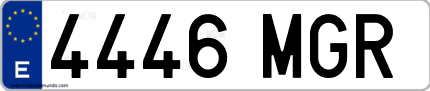 Ejemplo de matrícula de coche ordinaria 4446 MGR